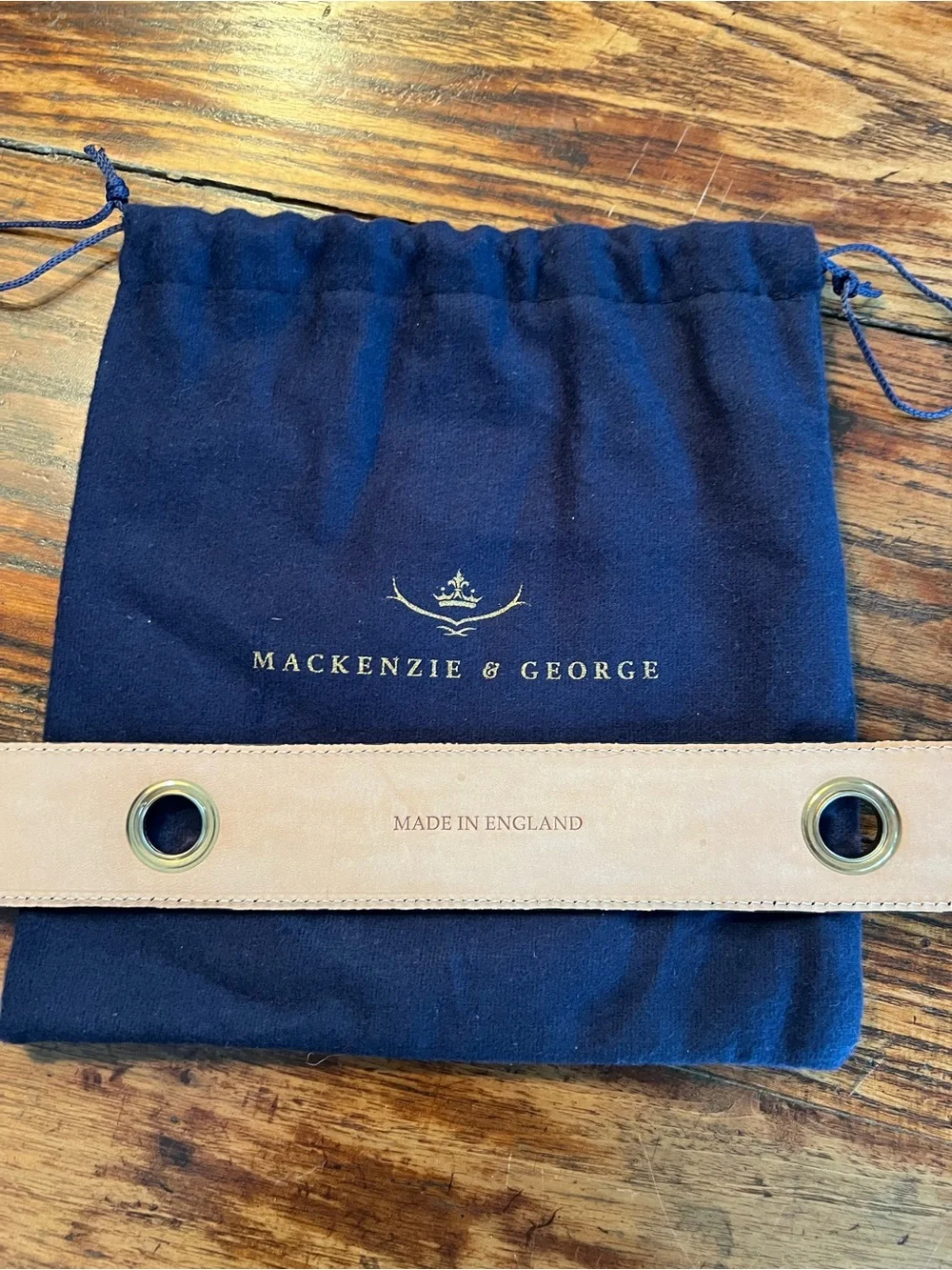 Clare Haggas x Mackenzie & George Black Leather Scarf Belt Made in England Med